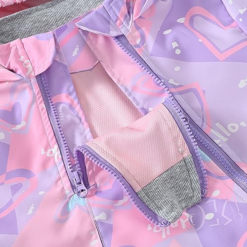 Kids Boys Girls Fleece Lined Windbreaker Jacket Fashion Prints Hoodie for Fall Winter Outwear for 0-6 Years4