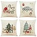 ZSQCVB Poszewki na poduszki na zewnątrz, 40 x 40 cm, Boże Narodzenie, dekoracyjne poduszki na łóżko, kanapę, do sypialni, sofy, salonu, łóżka, krzesła, 4 sztuki, miękkie, przytulne