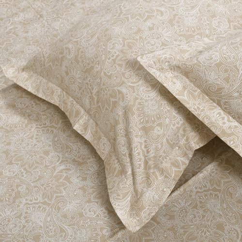Image of Huesland 210 TC Pure Cotton Premium Bedsheet for Double Bed King Size with 2 Pillow Covers | 108x108 inches | Heritage Paisley