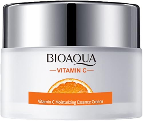 BIOAQUA Vitamina C Hidratante Facial Esencia Crema Limpieza Facial Suavizar Piel Seca Grasa Reparación del Acné 1.76 oz 1.76oz