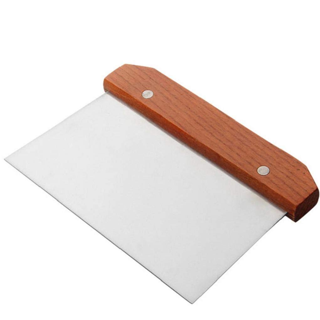 Dough Scrapers Wooden Handle Metal Bench Scraper Dough Cutter for Bread Pizza,Dough KitchenUtensilBakingAccessories