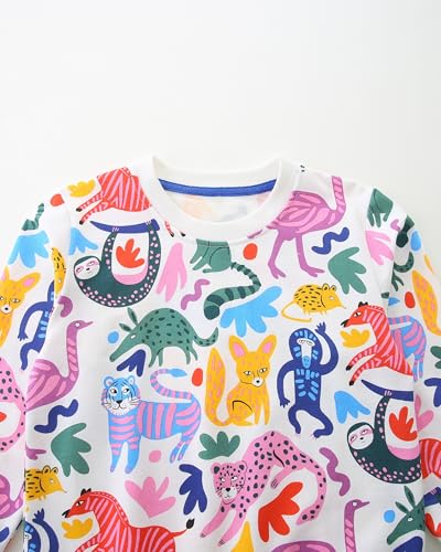 Image of AIWUHE Toddler Cotton Sweatshirt Boys Girls Pullover Long Sleeve Tops 2-6Y