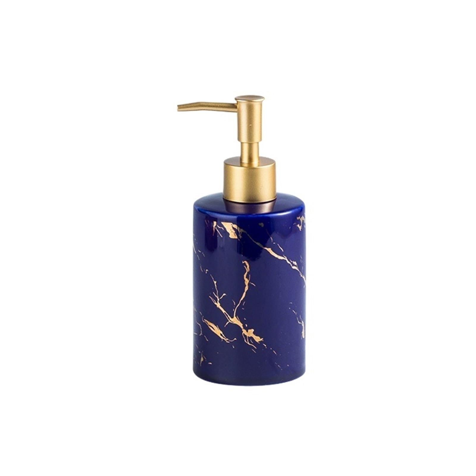 Soap Dispenser Simple Ceramic Straight Soap Dispenser Hotel Club Bathroom Lotion Press Pump Bottle(Blue)