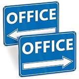 Office Signs, 7 x 10 Inch Reflective Aluminum, Left Right Arrow, 2 Pack