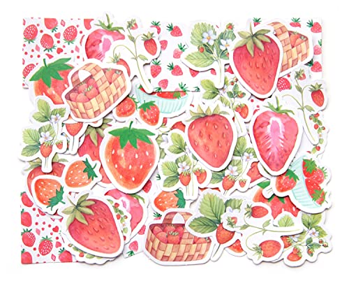 90 PCS Strawberry Stickers Labels for Diary, Planner, Scrapbook, Album, Notebook