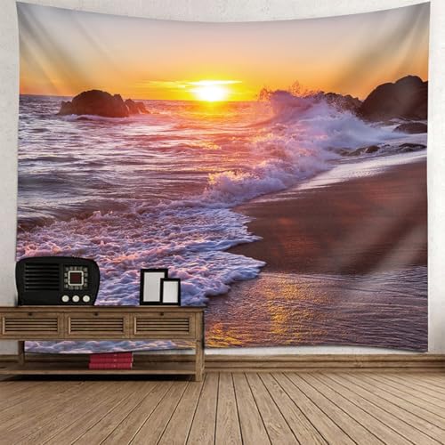 Tapisserie paysage pour cacher un mur blanc et créer une ambiance chaleureuse