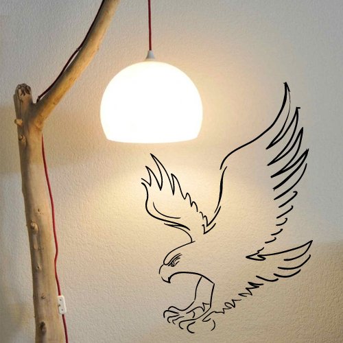 Fit You Wall Decor Vinyl Sticker Room Decal Eagle Bird Animal Wings Sky Fly Flying Predator Symbol Falcon Hawk Accipiter (S228)