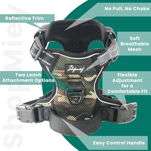 ShopMiey Dog Harness No Pull Pet Harness with 2 Leash Clips, Adjustable Soft Padded Pet Vest - Image 4