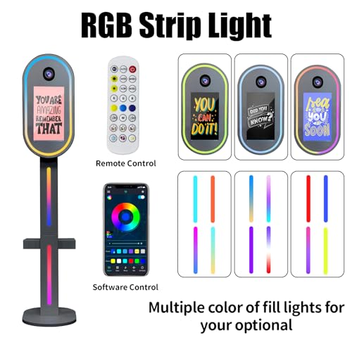 Image of Magic Mirror Photo Booth,15.6 inch Touch Screen DSLR Photo Booth Machine, RGB Mood Light with Flight Case Remote App Control RGB Light for Weddings, Parties & Events (Black)