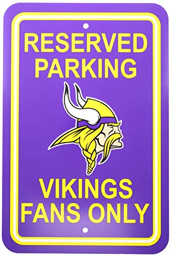 Fremont Die NFL Minnesota Vikings Team Sign, 12" x 18", Reserved Parking Sign