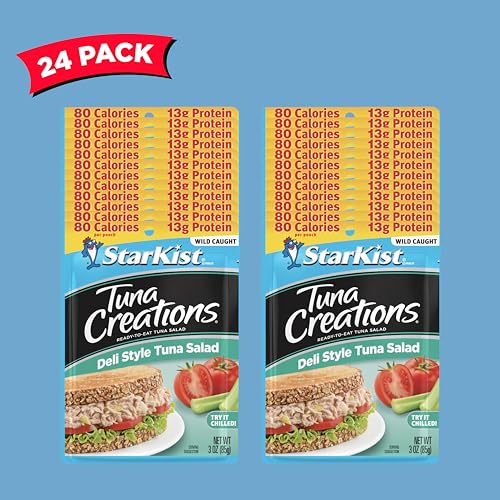 Image of StarKist Tuna Creations Deli Style Tuna Salad Pouch (3 oz - 24 Pack) Wild Caught, High Protein Shelf Stable Seafood, Gluten Free, Soy Free, No Draining, Ready to Eat for Salads and Sandwiches