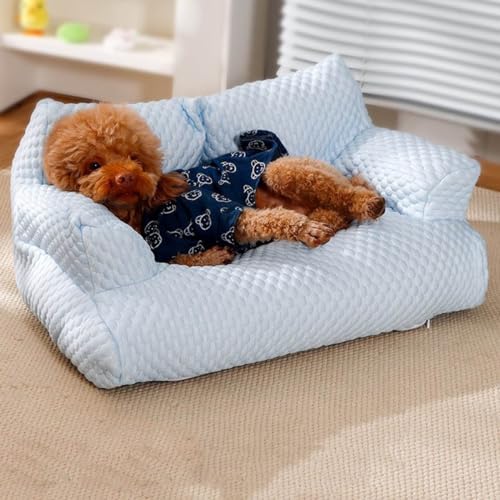 Divano Letto per Cani Lavabile e Traspirante, Lettino Rinfrescante in Seta di Ghiaccio, Estivo per Animali Domestici