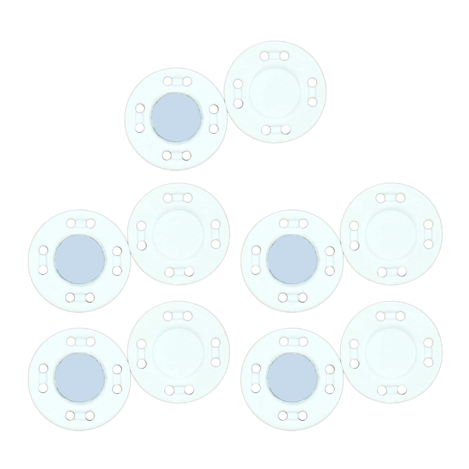 10Pairs Magnetic Button Clasps Snaps Sewing Closure for Bag Dress DIY White