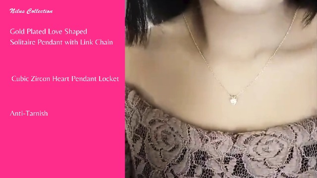 Buy Nilu's Collection Cubic Zircon Solitaire Heart Pendant with