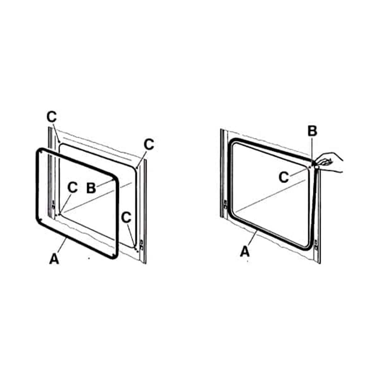 Recamania Goma Puerta Horno | Medidas 490x360mm | Compatible con Bosch, compatible con Balay, compatible con Siemens | Cód. original 00754066, 754066, 00658558 | 4 Ganchos — view 3