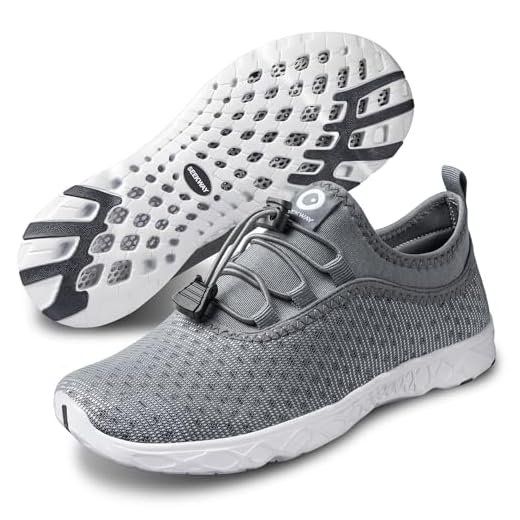 SEEKWAY Water Shoes for Women Quick-Dry Aqua Barefoot Lightweight for Swim Pool Beach Surf Walking Yoga Water Sports AD003 Dark Grey