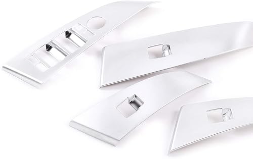 Miniatura 4 de CHEYA Fibra de carbono estilo ABS cromo ventana interior del coche interruptor de elevación cubierta cubierta ajuste adhesivo para BMW Serie 5 E60