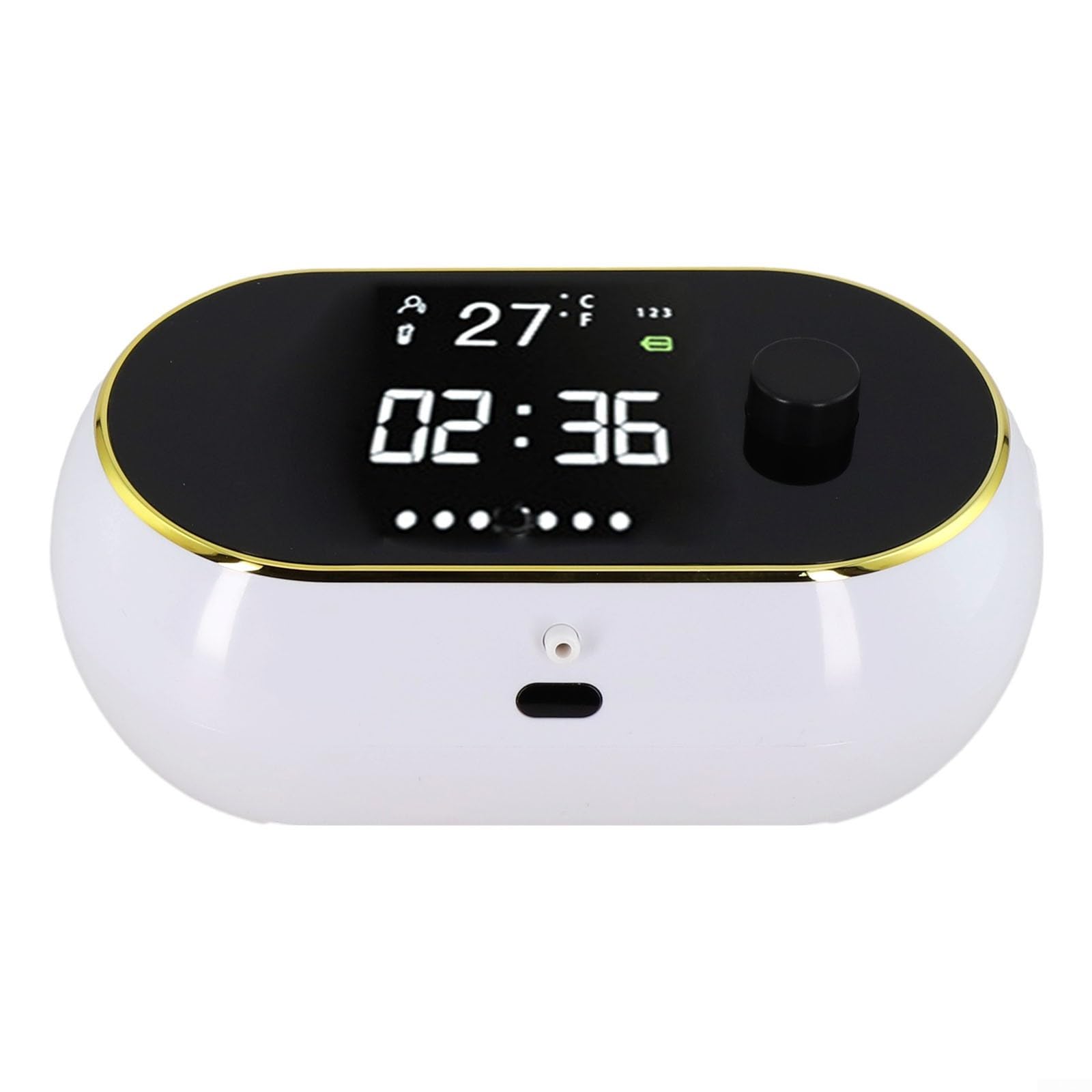 Dispenser automatico di sapone da 450 ml, montaggio a parete senza contatto, con display LCD e temperatura per cucina e bagno (schiuma bianca)