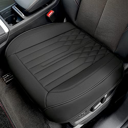 2Pcs -Premium Pu Leather Front Car Seat Cover Protector Compatible With 90% Vehicles, Anti-Slip And Full Wrap Bottom (Black) #TOP4