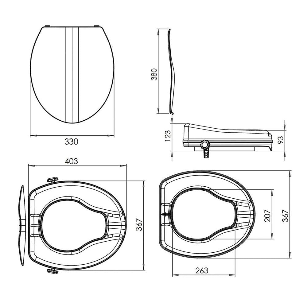 OXEN 143834 Hebebühne Erhöhung für Badezimmer WC-Sitzerhöhung in weiß inkl. Adapter zur Befestigung an der Toilette und Stabilität belastbar bis 150 kg, Chrom glänzend