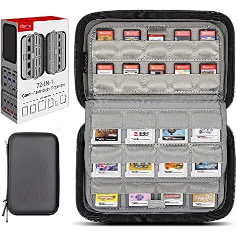 sisma 72 Games Organiser Compatible with Nintendo Game Cartridges, Fits 40 Switch Games and 32 DS 3DS Games, Game Card Holders Black Storage Case Cover