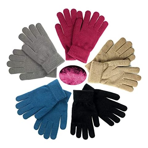 VICSPORT 5 Pairs women's knitted gloves Winter gloves,Magic gloves,driving gloves,winter knitted gloves for aldults teens… Cover