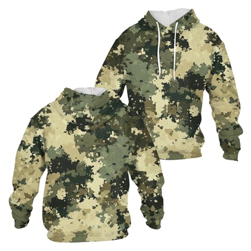 SOOUICKER Hoodie Herren Camouflage Oversize Kapuzenpullover Herren Sommer Tarn Pullover mit Kapuze Bunt Streetwear Sweatshirt mit Aufdruck Sport Pulli Vintage SOOUICKER Hoodie Herren Camouflage Oversize Kapuzenpullover Herren Sommer Tarn Pullover mit Kapuze Bunt Streetwear Sweatshirt mit Aufdruck Sport Pulli Vintage