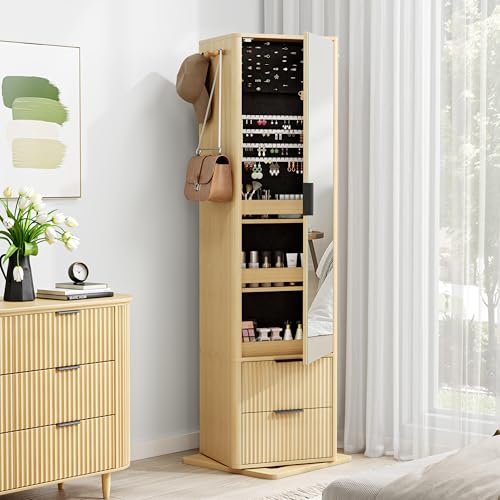 IRONCK 360° Swivel Jewelry Cabinet, Jewelry...