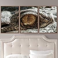 3 Piece Framed Canvas Wall Art Alligators Dramatic Canvas Prints Home Artwork Decoration for Living Room,Bedroom - 16