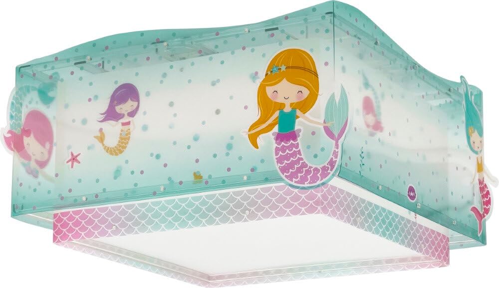 Dalber Lámpara plafón de techo infantil Mermaids Sirenas, plafones infantiles
