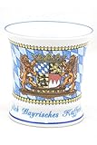 Kaffeetasse Königlich Bayerisch, Stilvolles Bayerisches Kaffeehaferl, Wappen Bayern, Rautenmuster, Außergewöhnliche Form