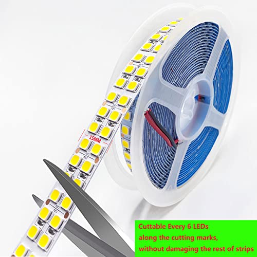 Image of SUYOOULIN LED Lights Strip, Dimmable DC 12V 16.4ft SMD 5054 (5050 Upgraed) Double Rows 1200 LEDs 25000LM Tube Waterproof IP67 LED Ribbon for Home Kitchen Decoration (Warm White 3500K)
