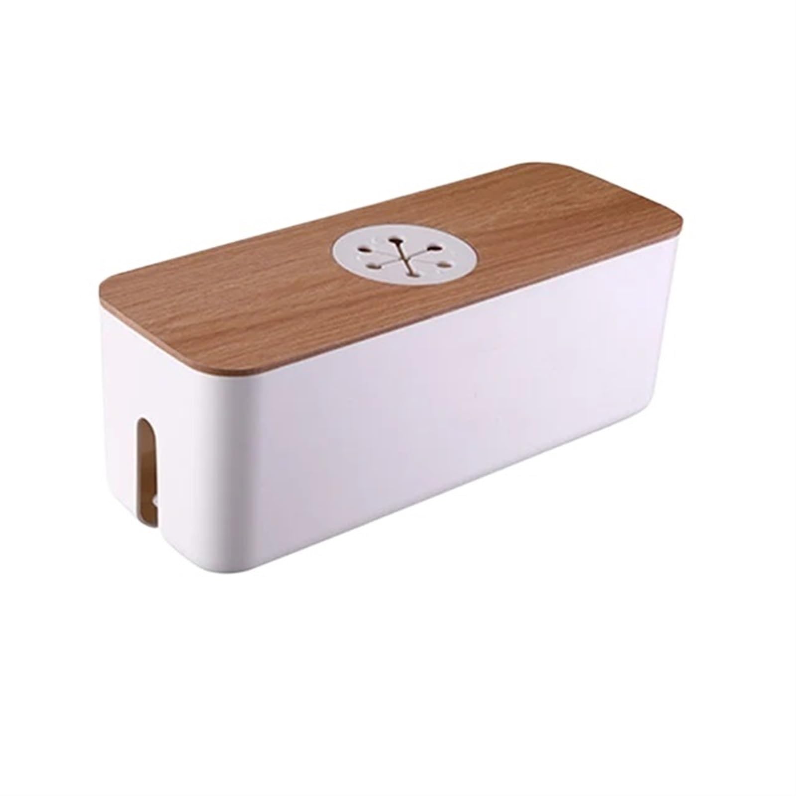 Kabelmanagementbox Kabelaufbewahrungsbox, Steckdosenleiste, Kabelgehäuse, staubdicht, Ladegerät-Steckdosen-Organizer, Netzwerkleitungs-Aufbewahrungsbehälter(White XL)