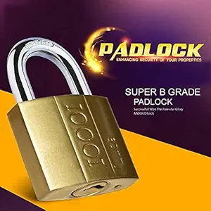 DeoDap Brass Padlock 32mm (Gold Color)