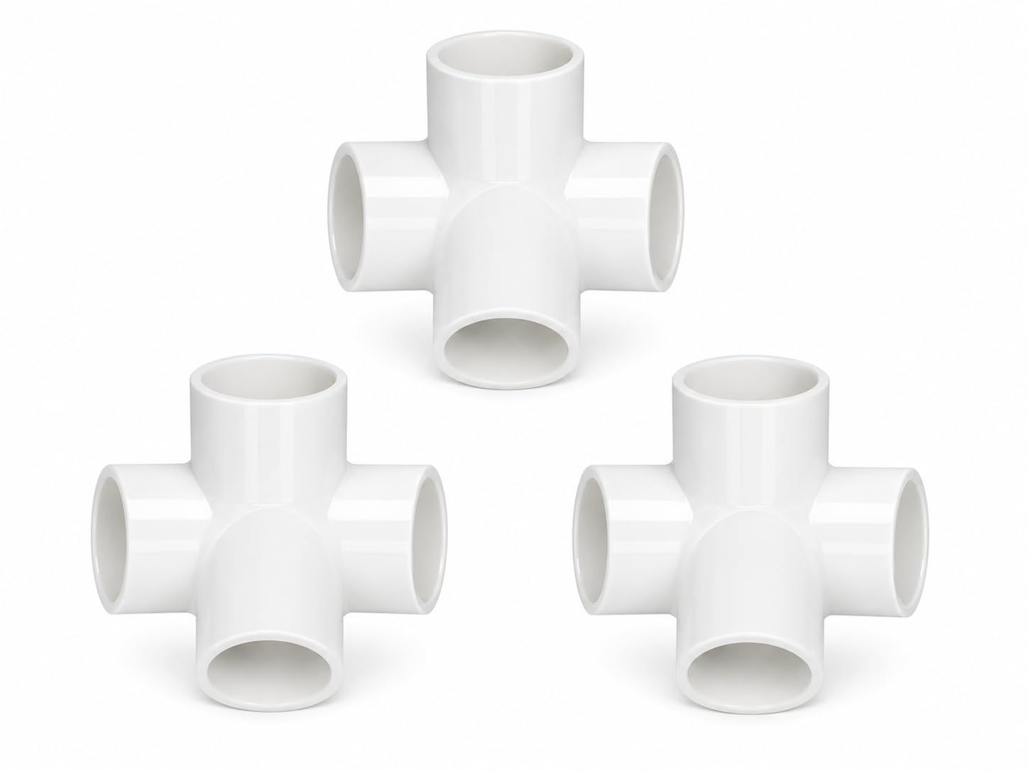 UPVC 4-Way Cross Connector 1/2 Inch (20mm) White Pipe Fitting | Heavy-Duty upvc Joint for Greenhouse Frames, DIY Furniture, Garden Structures, Plumbing (pack of 3)-image-37