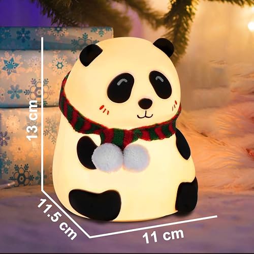Image of VGRASSP Soft Silicone Panda Night Lamp Toy for Kids - 7 Color LED Changing Rechargeable Squishy Animal Light Gift for Babies and Toddlers - Color As Per Stock