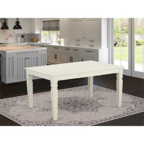 East West Furniture Wooden Wet-WHI-TL Dining Room Table Rectangular Tabletop and 60 x 42 x 30-Linen White Finish