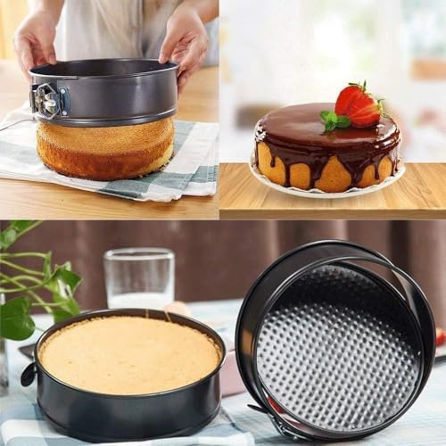 eMKay® 3 PIECE SPRINGFORM Cake TIN Set 18/22/26CM | Non Stick Round Cake Baking Pans | Carbon Steel Leakproof Cake Moulds | Oven Safe BAKEWARE Set | Cheesecake & Dessert TINS - Image 6