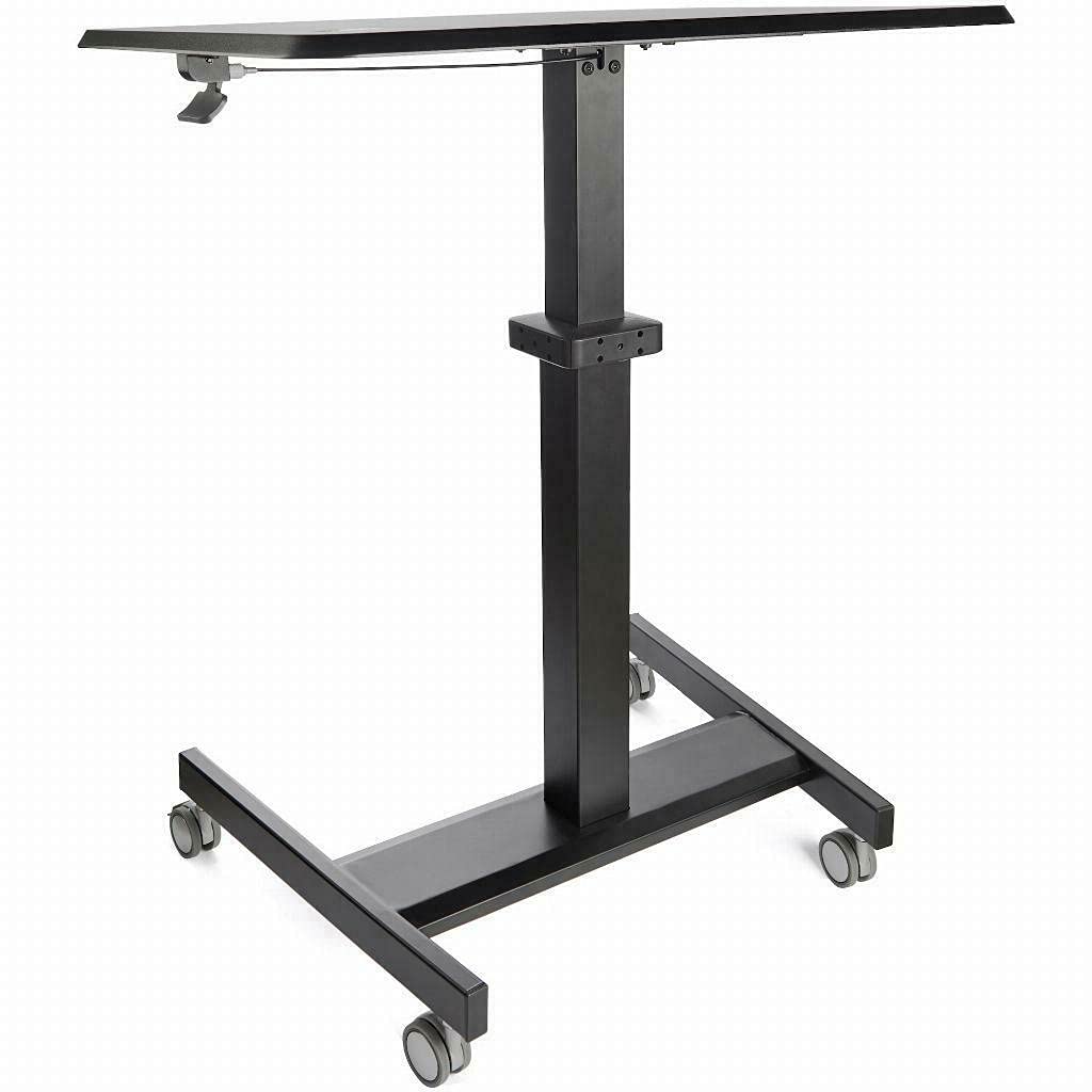 StarTech Mobiler Steh-Schreibtisch, Sitz-/Steh, mit Rollen (STSCART2) | Höhenverstellbarer Rollwagen, Ergonomisch, One-Touch-Lift, für Lehrer/Schüler