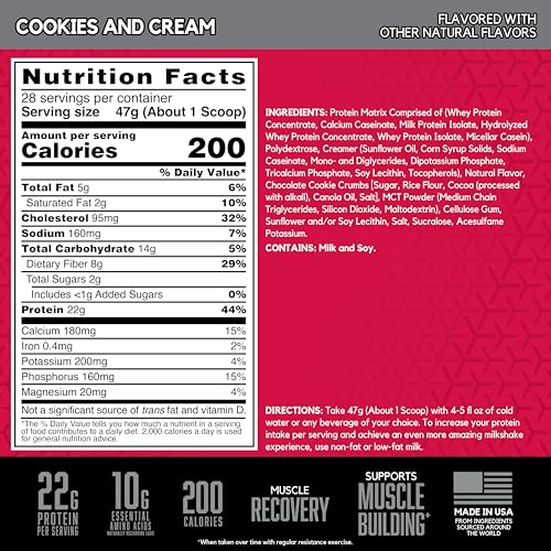 Image of BSN SYNTHA-6 Whey Protein Powder, Micellar Casein, Milk Protein Isolate Powder, Cookies and Cream, 28 Servings (Package May Vary)