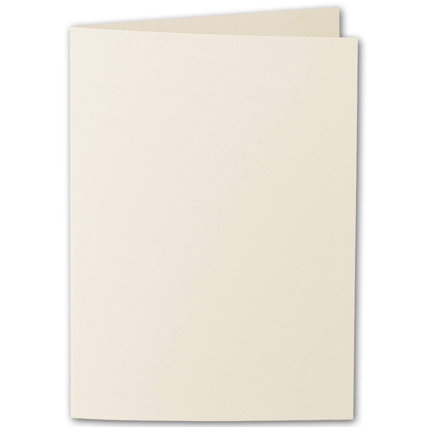 ARTOZ Lot de 50 cartes pliantes format A6 avec enveloppes – Chamois (crème) – 105 x 148 mm – Cartes de bricolage côtelées vierges avec enveloppes – 220 g/m²