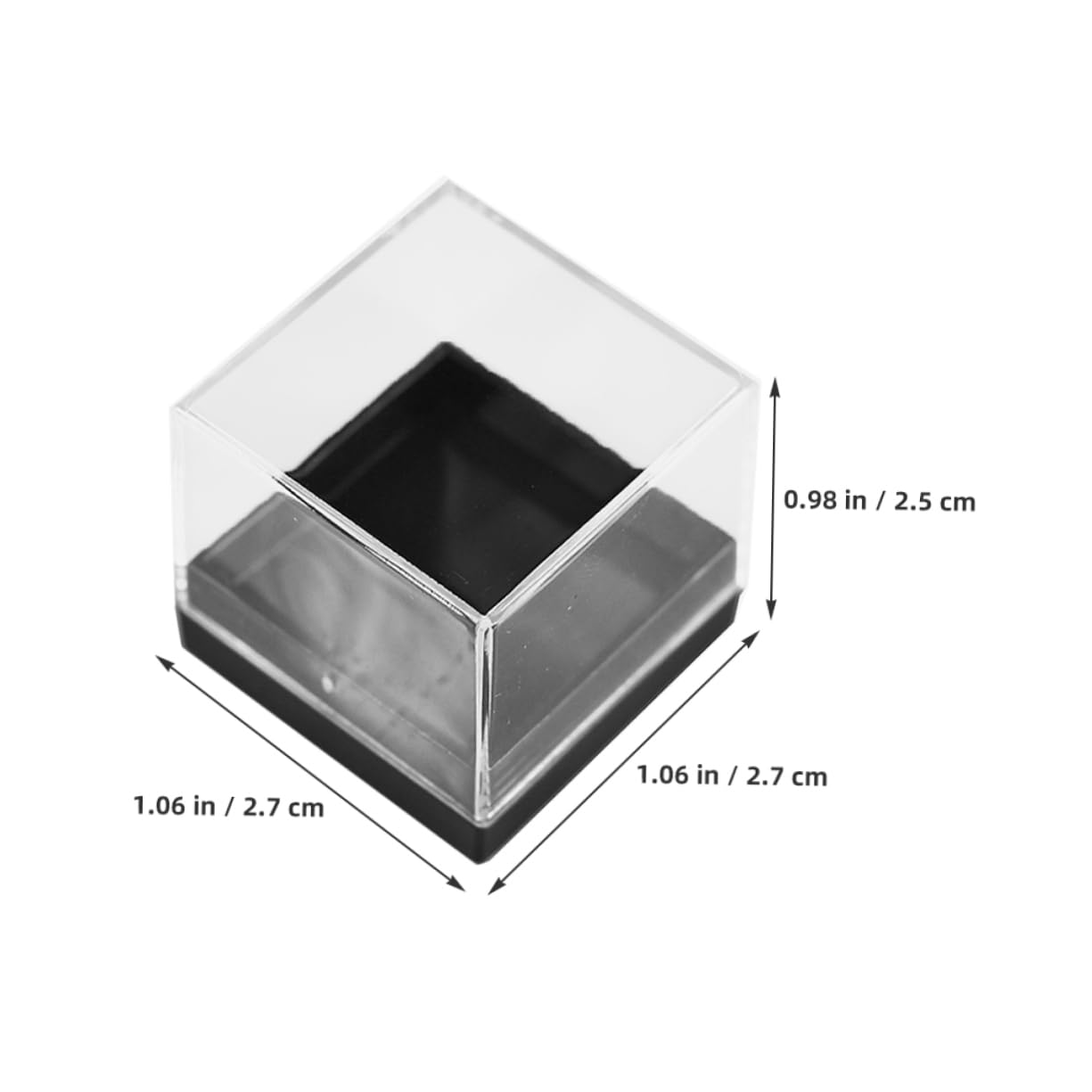 MUSISALY 12pcs Square Plastic Mineral Specimen Display Box Storage for Raw Stones and Secure Protection