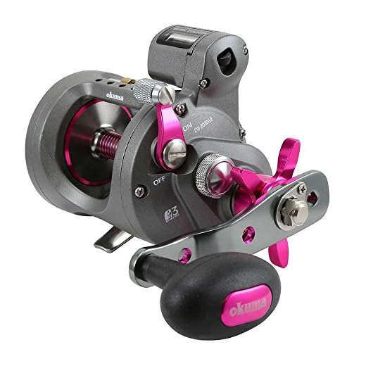 OKUMA Cold Water Line Counter Reel 203D Left Hand - Ladies Ed CW-203DLX-LE, Pink