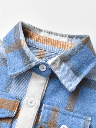 Tenna Teki Little Kids Plaid Jacket - Long Sleeve Button Down Flannel Autumn Coat3