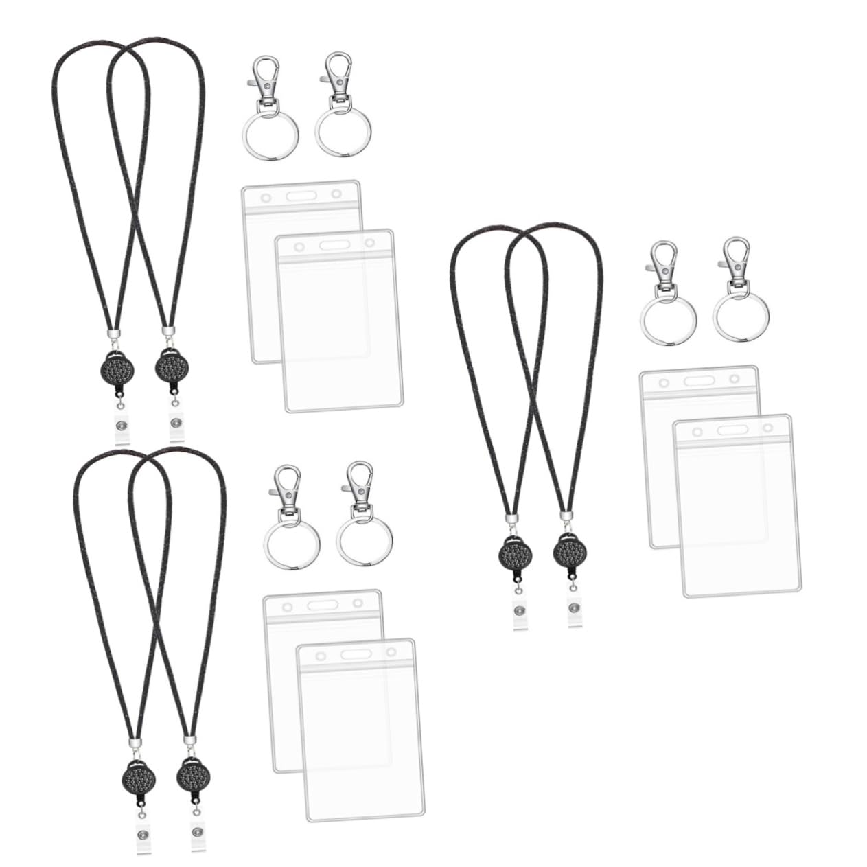NUOBESTY 3sets Portabadge Verticali Con Cordino Custodia Trasparente Per Carte Id Tesserini e Badge Per Lavoro Scuola e Eventi