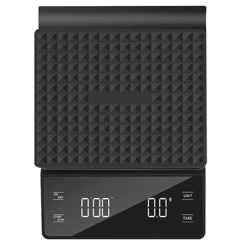Xnuiasqe Black Digital For Pour Over Maker Brew Coffee Scale Rechargeable With Timer 3Kg/0.1G Tare Function For Espresso