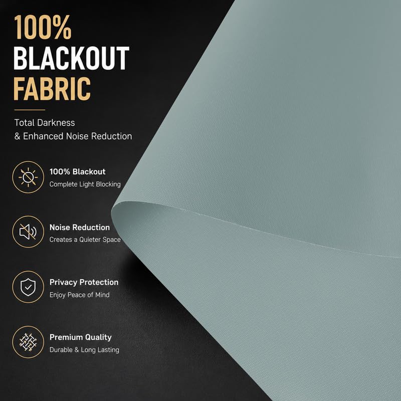 Image of 100% Blackout Roller Blind for Windows|Room Darkening & Privacy Protection Window Shade Blinds|Home, Bedroom, Living Room & Office|Slate Blue, 5X10 Feet, Pack of 1