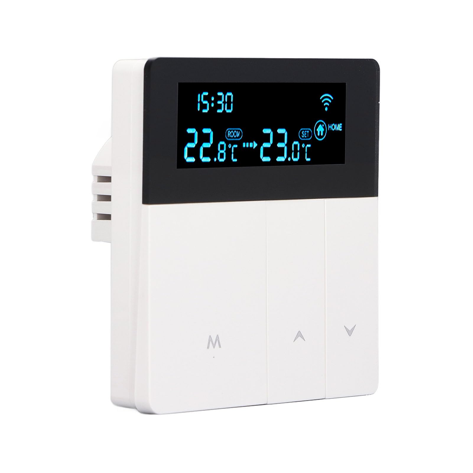 Termostato Inteligente, Termostato Programable con Pantalla LCD a Color Controlador de Temperatura Digital para Centro Comercial en Casa (Blanco)