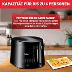 Tefal Maxi Fry Fritteuse, Cool Wall Technologie, bis zu 1,2 kg Fassungsvermögen, einklappbarer Griff, kompakte Größe, regelbares Thermostat von 150°C bis 190°C, schwarz, FF1078 – Bild 3