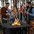 Shintenchi 30 Inch Outdoor Propane Fire Pit, 50,000 BTU Steel Fire Table with Lid and Lava Rock, CSA-Certified Propane Fire Pit on Patio Deck Garden Backyard with Rattan Pattern Steel Base, Black